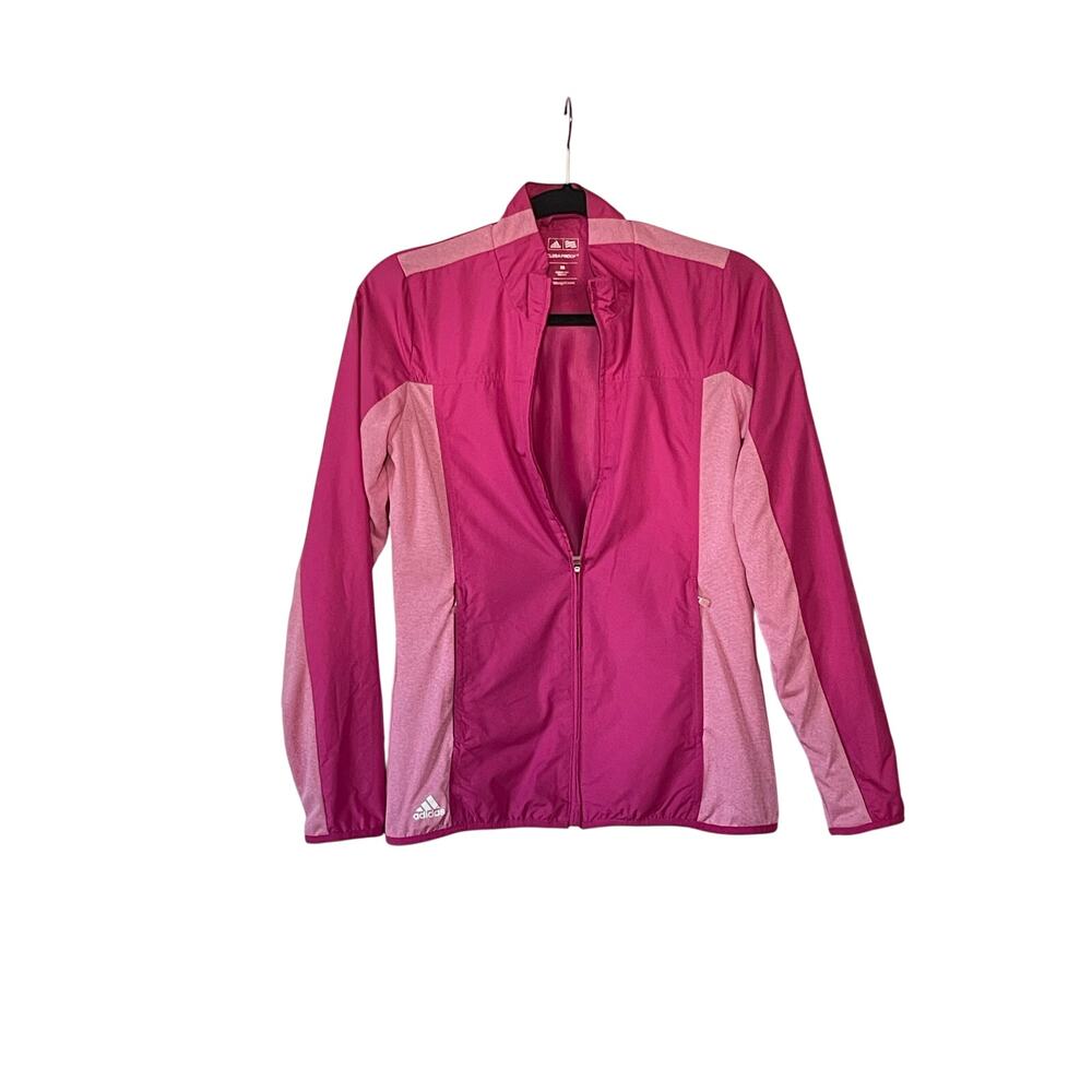 Adidas Climaproof Pink Zip Up Lightweigh Jacket Womens Size XS